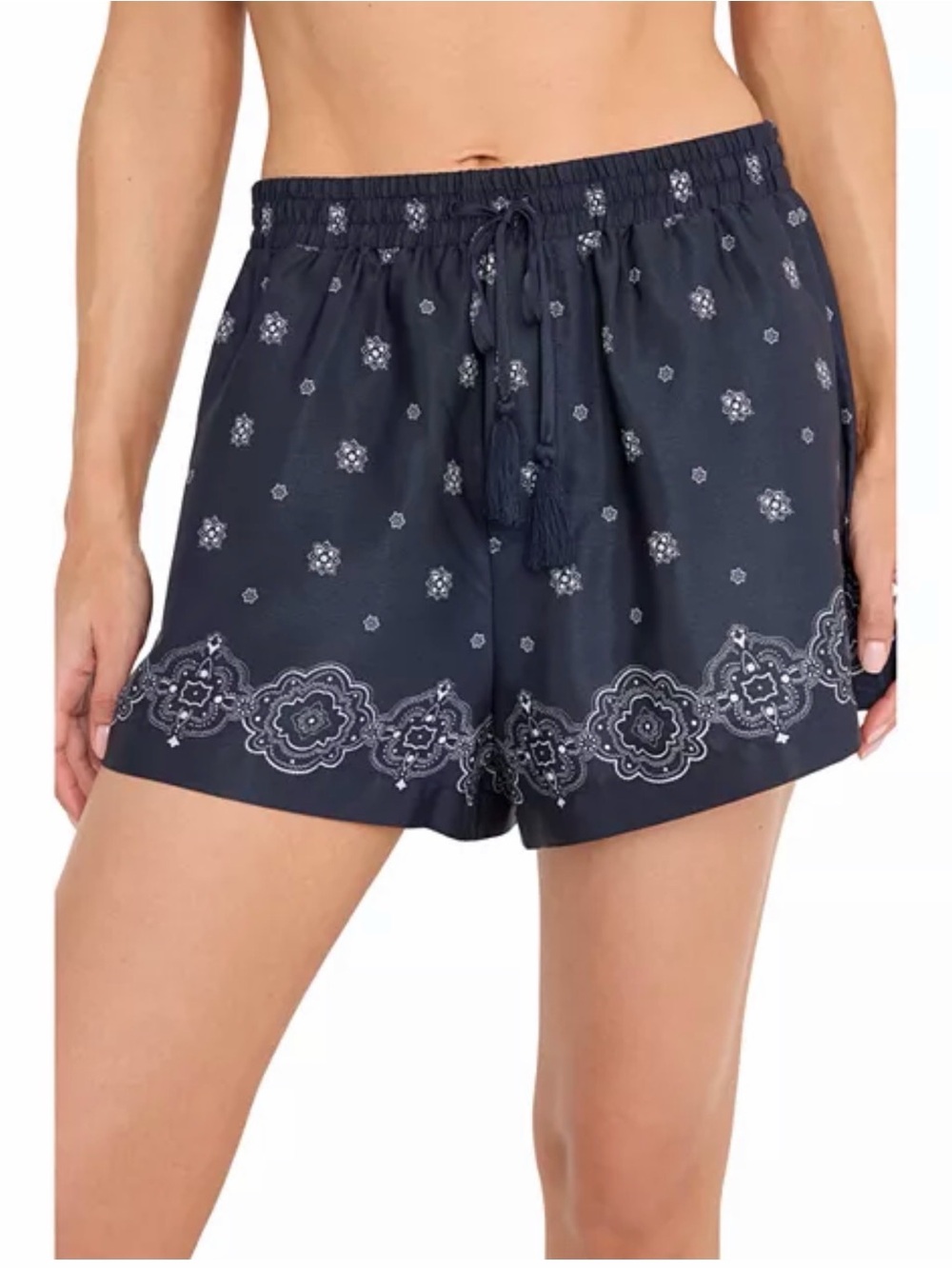 Good American Navy Printed Pajama Shorts